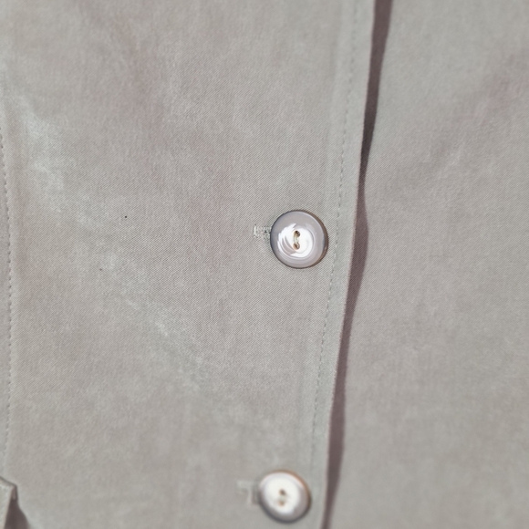 Clio Womens Tan Faux Seude Coat Jacket Sz Medium - Picture 4 of 7